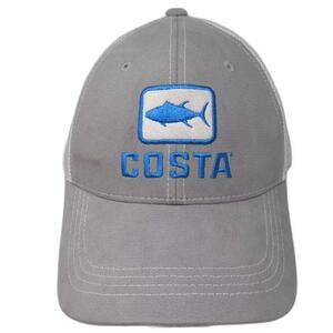 Costa Trucker Hat Gray Blue OS Snapback Fish Graphic Embroidered Adjustable